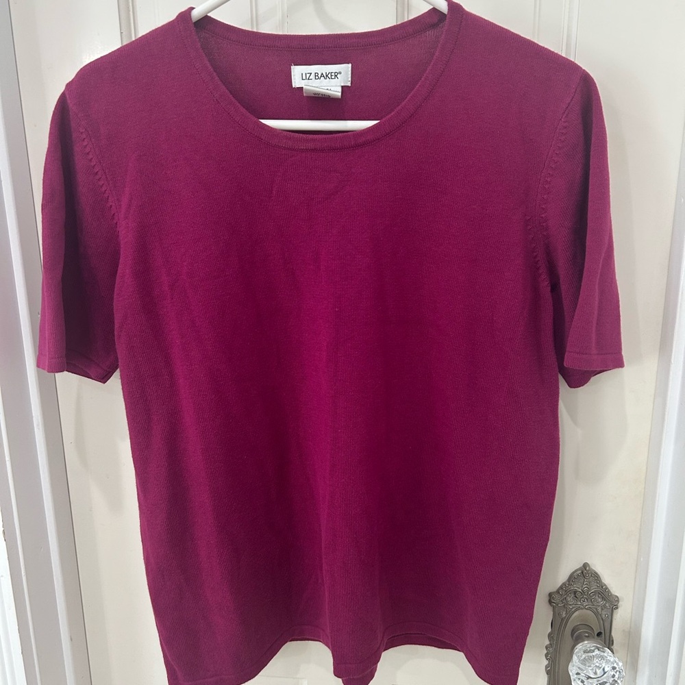 Liz Baker Women's Magenta Short Sleeve Tee